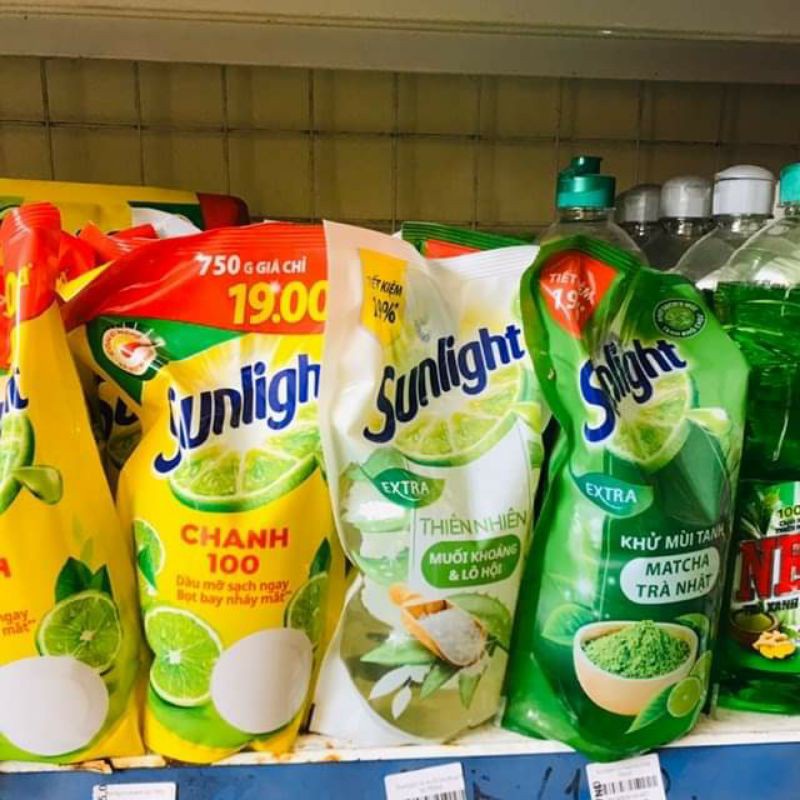 Nước rửa chén Sunlight Trà xanh túi 750ml