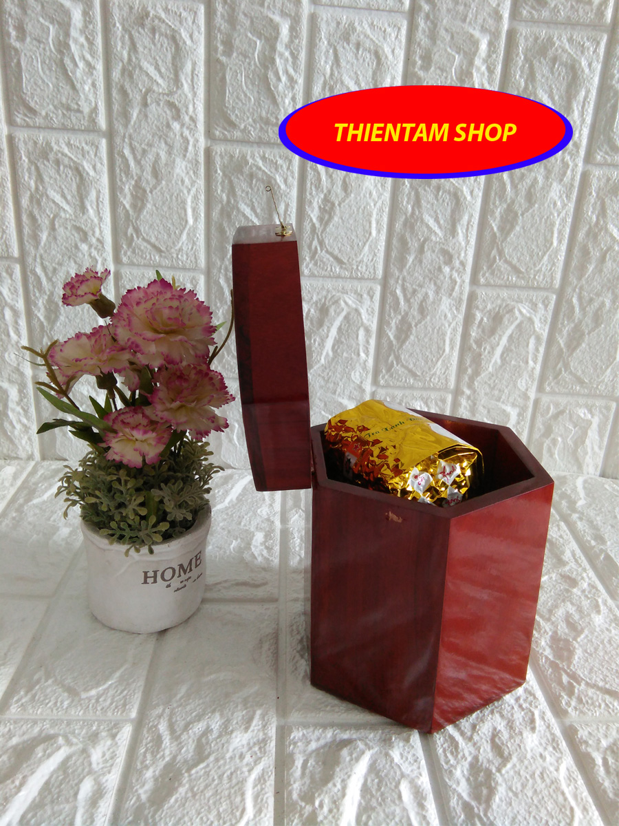 [HCM]Hộp đựng gói trà trạm mặt gỗ hương (HTT02)