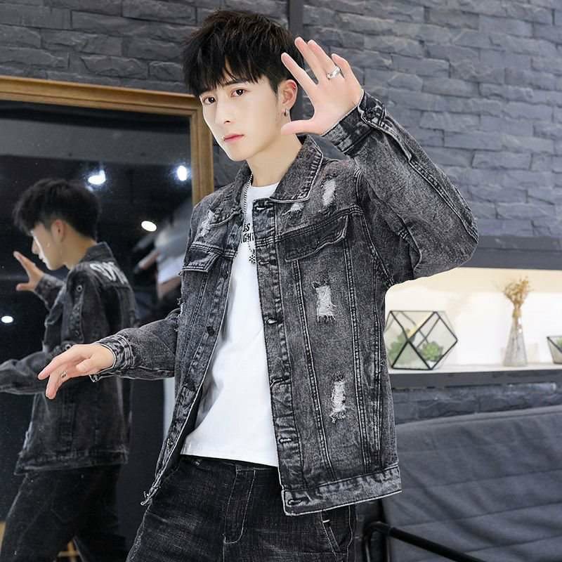 Áo khoác jean nam đẹp, áo khoác nam mẫu mới cá tính thời trang trẻ trung Elly Fashion - AKJN12