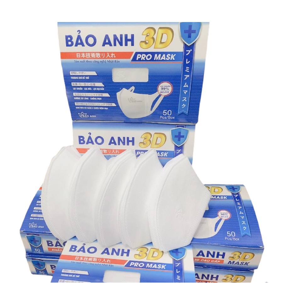 50 chiếc khẩu trang 3D Bảo Anh Pro Mask