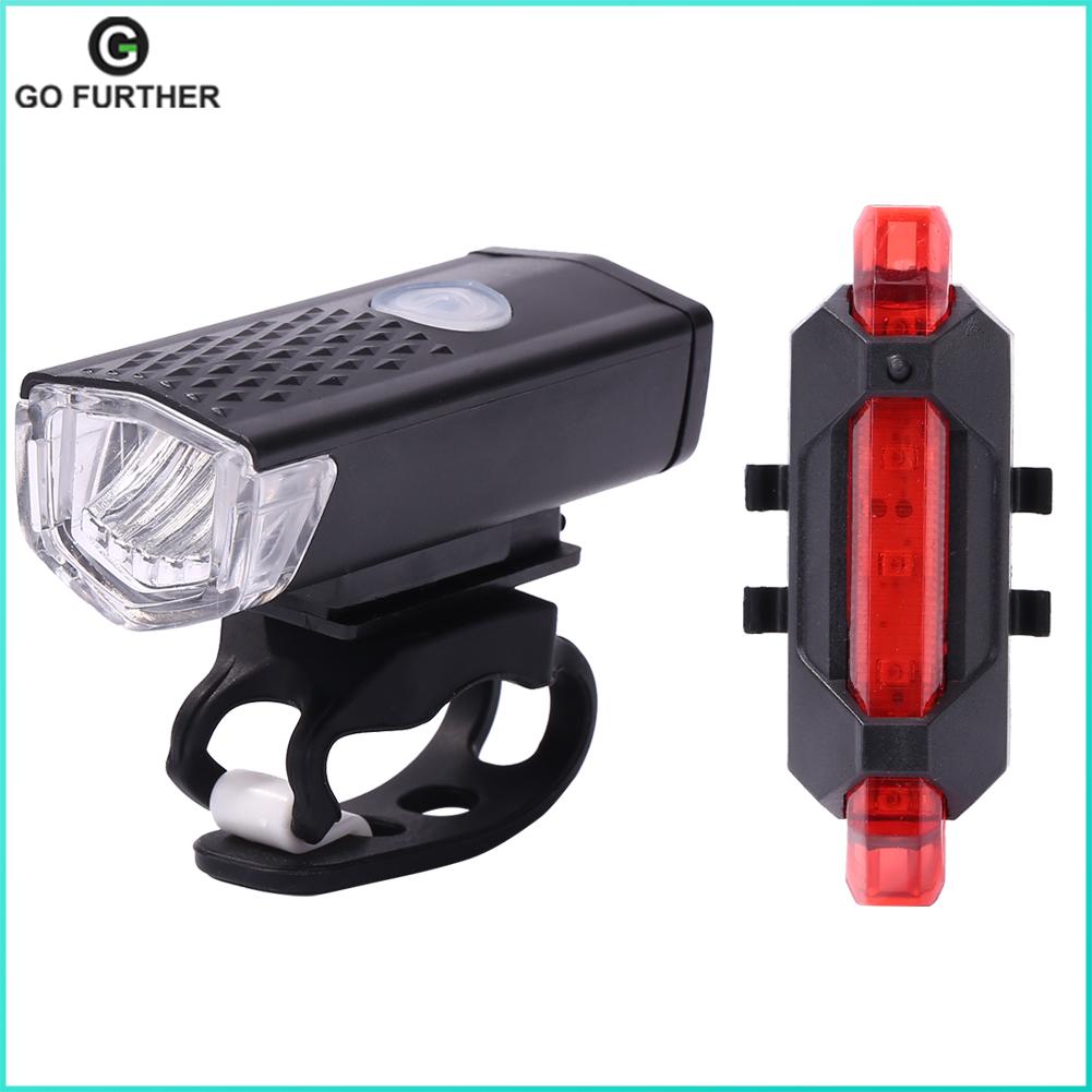 LED Bike Headlight Front Lamp USB Rechargeable Taillight Cycling Equipment