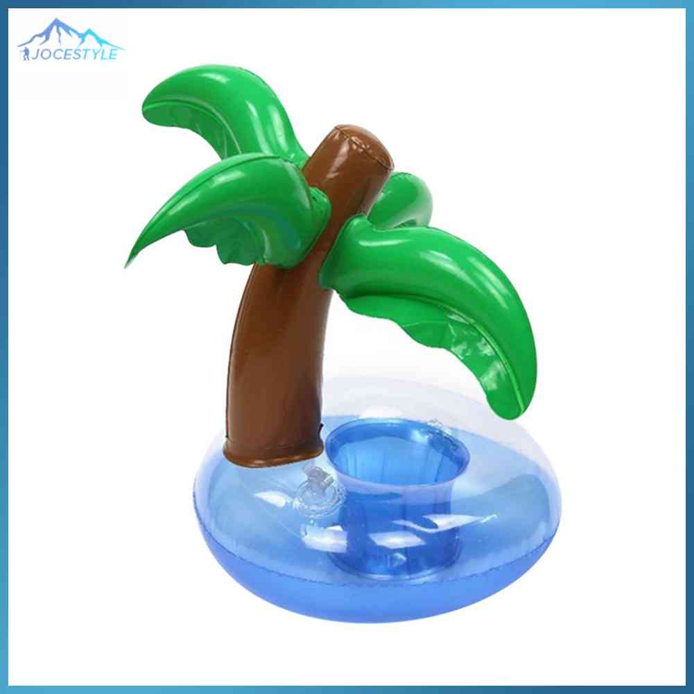 Cốc Uống Nước Bơm Hơi Hình Cây Dừa Mini, Giá Để Cốc Đồ Uống Nổi Đồ Chơi