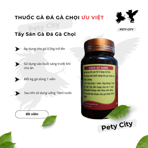 Tẩy Sán Gà Đá Gà Chọi Ưu Việt
