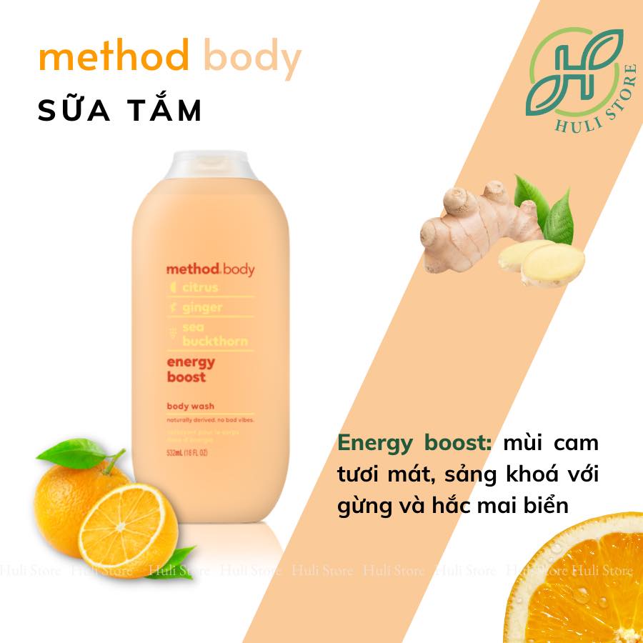 [BILL ÚC HÀNG AIR] SỮA TẮM MÙI THƠM TỰ NHIÊN METHOD BODY ÚC 532ml
