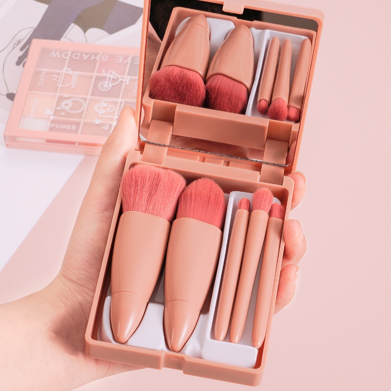 Bộ 5 món cọ trang điểm make up mini có gương