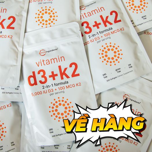 VIÊN UỐNG MICRO D3 K2 MK7 (300 VIÊN) - GIÚP XƯƠNG KHỚP KHỎE MẠNH