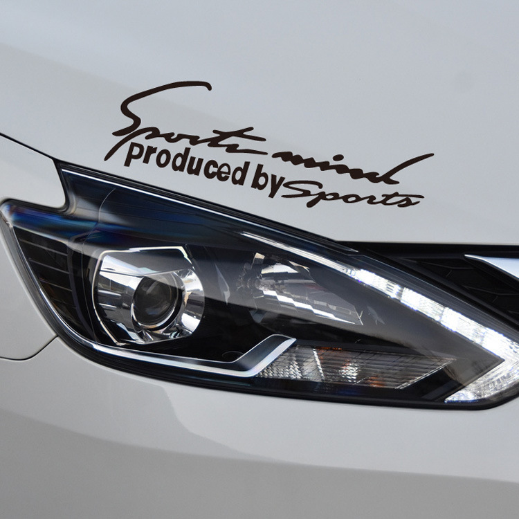 Tem Dán Sport Mind Lên Nắp Capo Xe Màu Đen Cá Tính