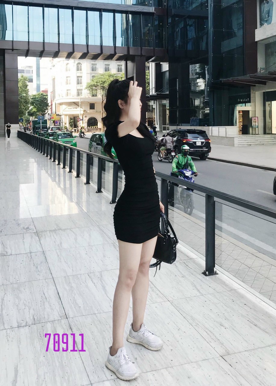 Đầm body hở lưng-hn#danmu 40-71kg