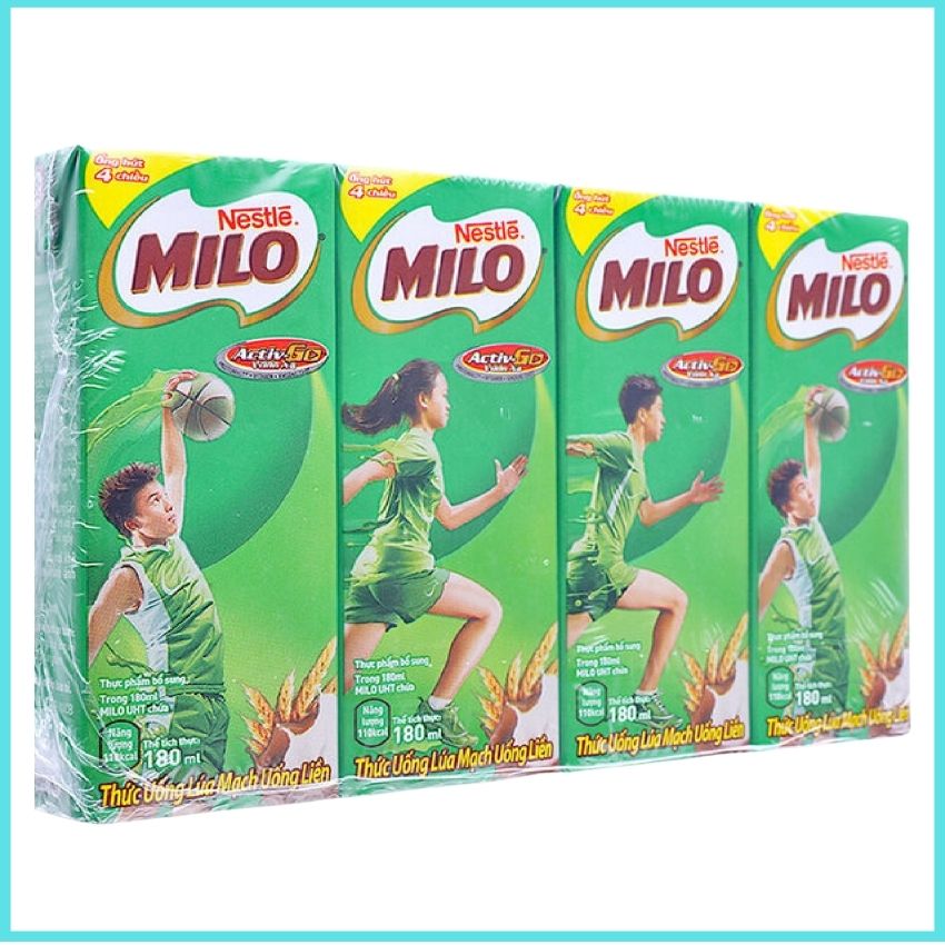 [HCM] Sữa Milo Lốc 4 hộp thức uống lúa mạch Milo Active Go 180ml MSMLO1