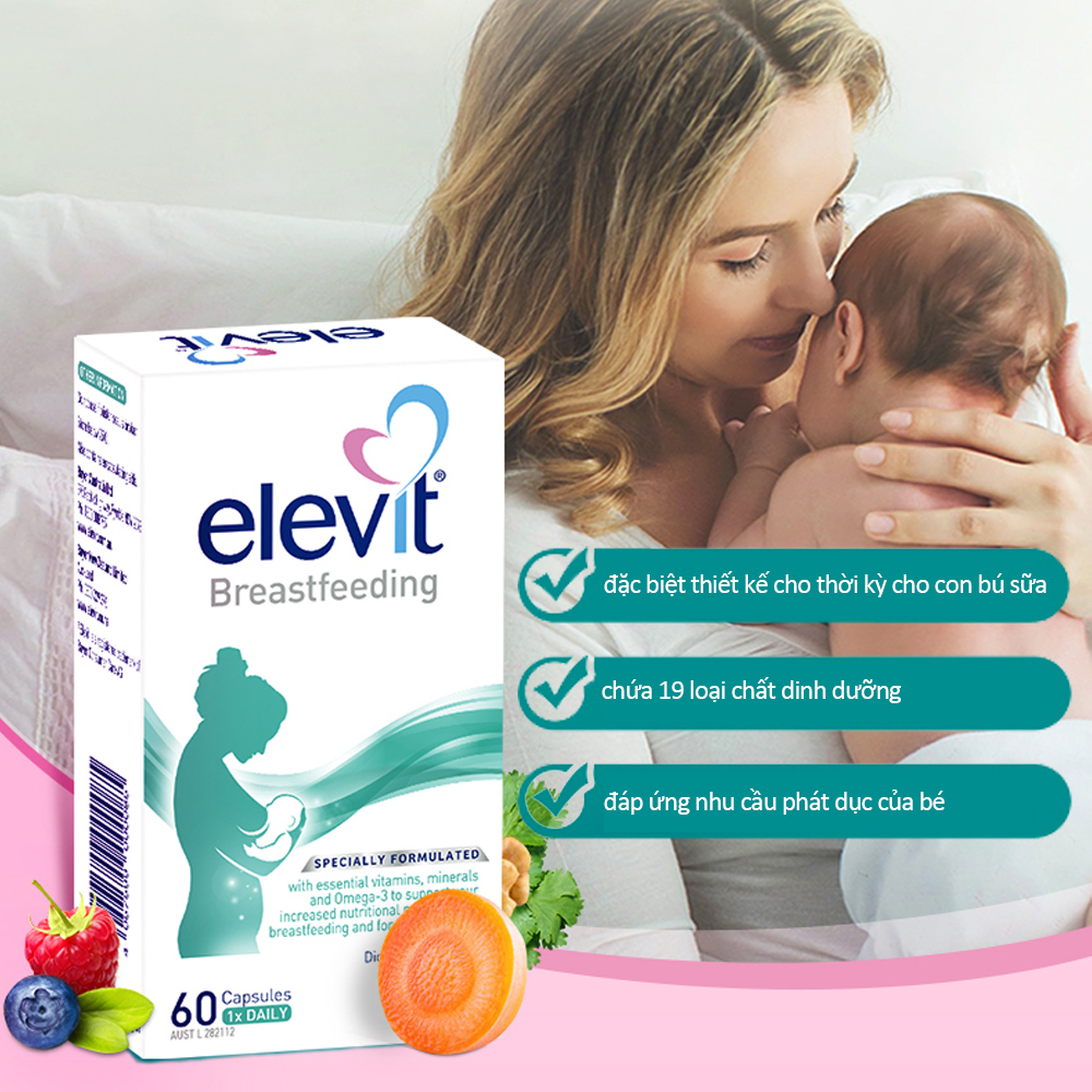 [HÀNG CHÍNH HÃNG] Elevit Cho Con Bú Và Phụ Nữ Sau Sinh 60v Của Úc