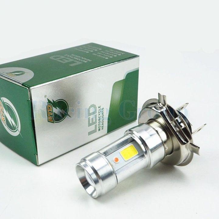 [HCM]Đèn pha led 3 chân H4 E01C 1 cái ánh sáng trắng xanh