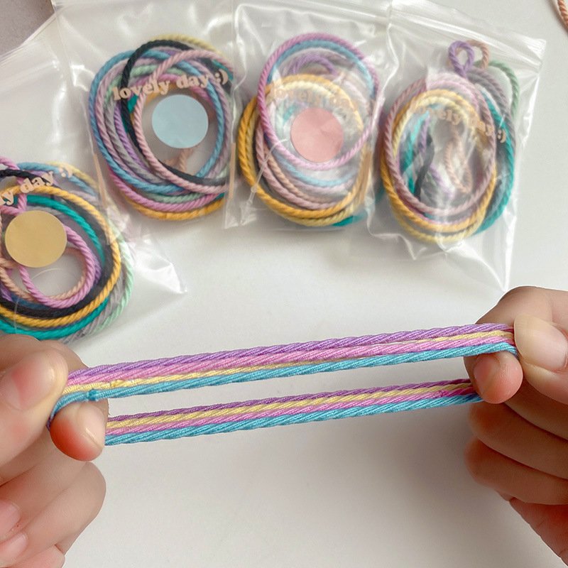 DÂY THUN CỘT TÓC SẮC MÀU SET 10 THUN