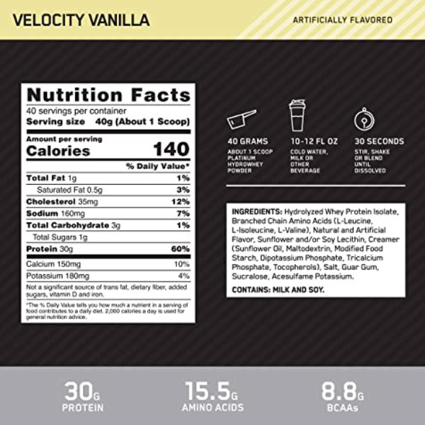 Optimum Nutrition Platinum HydroWhey 3.5lbs (1.59KG)