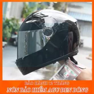 [HOT TREND]  MŨ BẢO HIỂM FULLFACE AGU ĐEN BÓNG + ĐUÔI GIÓ