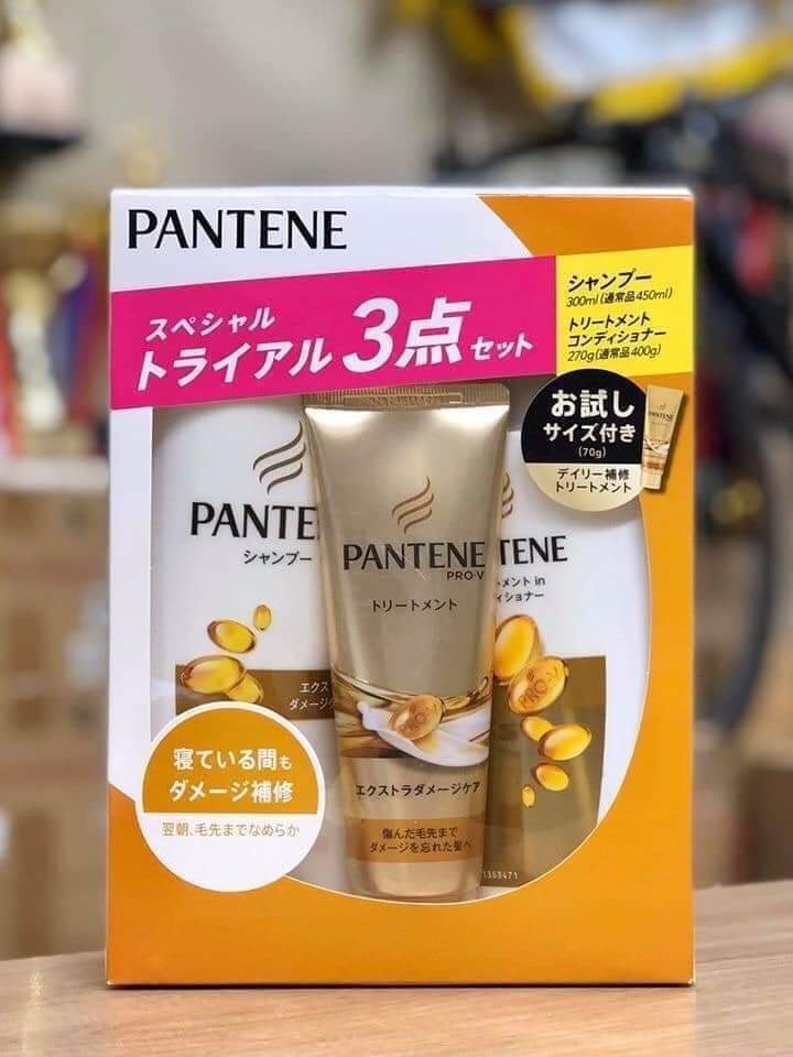 Bộ dầu gội, dầu xả, dưỡng tóc Pantene Nhật Bản mẫu mới, Hàng nội địa Nhật  (màu vàng)- Ashley Mart | Lazada.vn