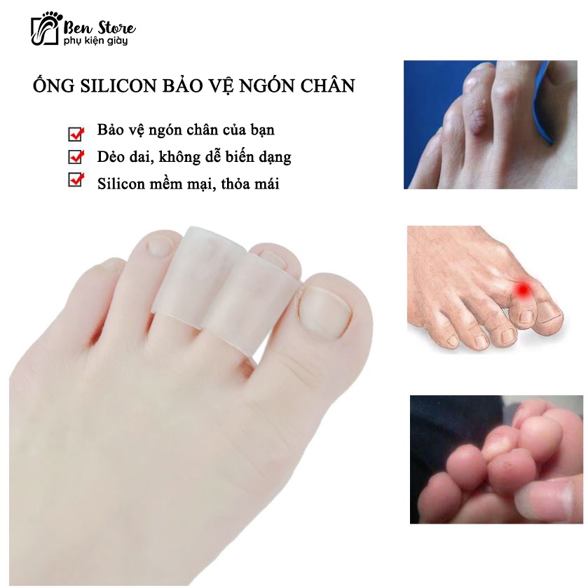 1 cặp bảo vệ ngón chân bằng silicone giúp giảm đau tiện dụng #sil 96