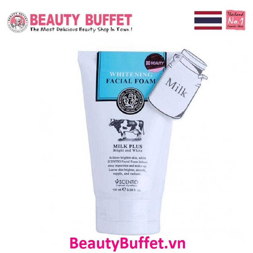 Sữa Rửa Mặt Tạo Bọt Dưỡng Trắng Và Trẻ Hoá Da Scentio Milk Plus 100 ml Beauty Buffet