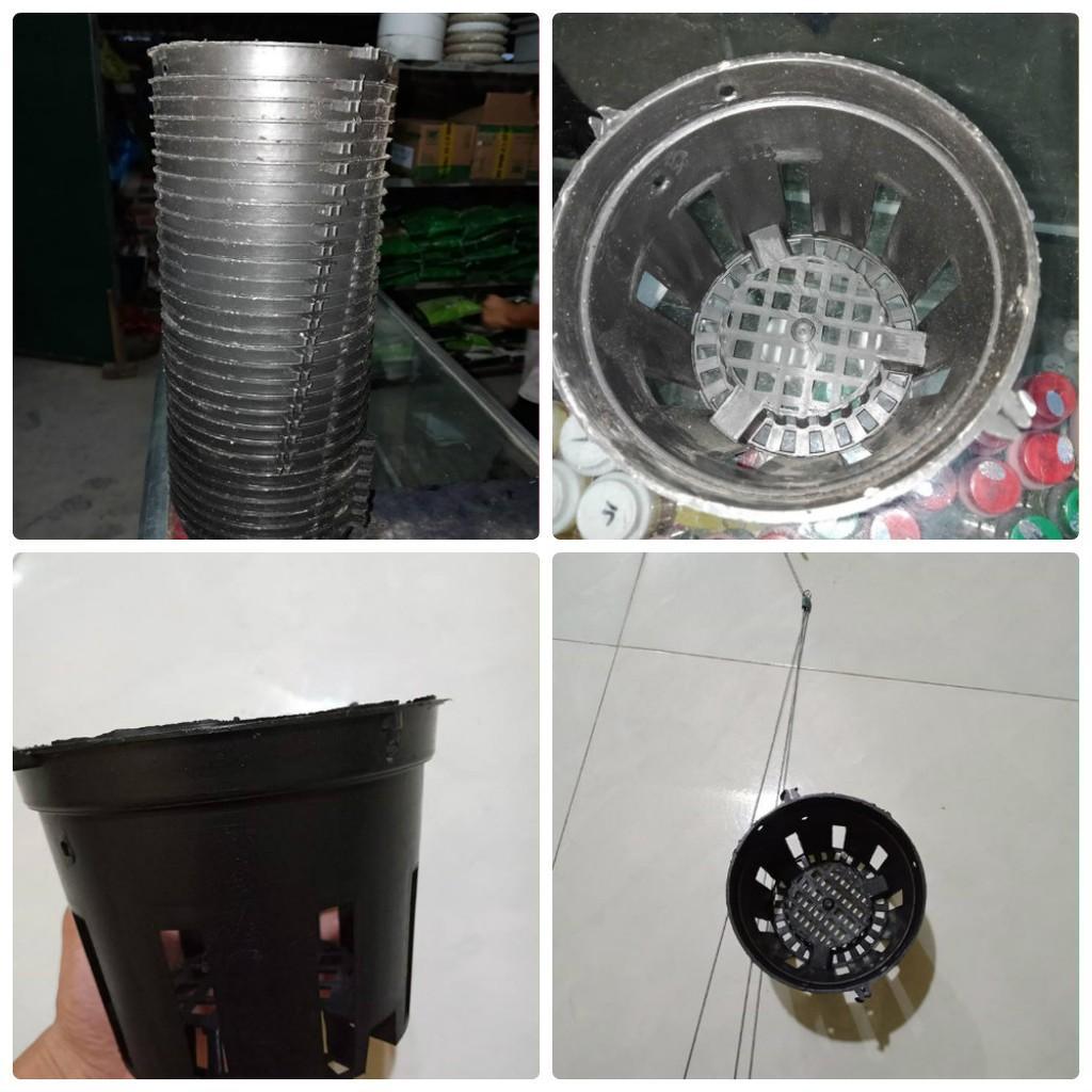 Combo 10 Chậu Nhựa Trồng Lan màu đen phi 14