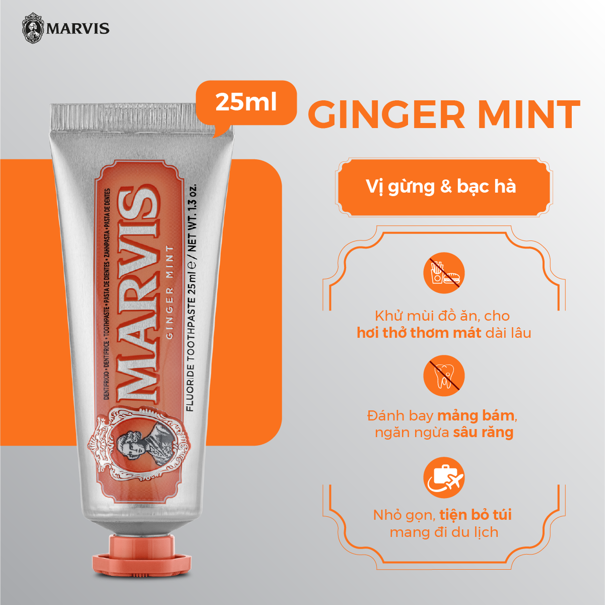 Kem đánh răng Marvis 25ML Full Flavour Collection