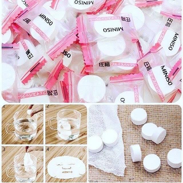 Mặt Nạ Giấy Viên Nén MINISO Nhật Bản 100V