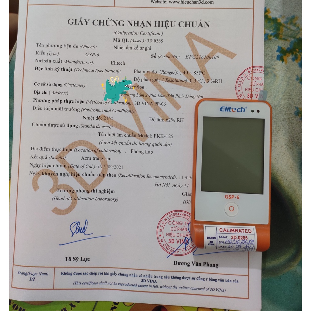 Nhiệt ẩm kế tự ghi Elitech GSP-6 (hiệu chuẩn lấy ngay)