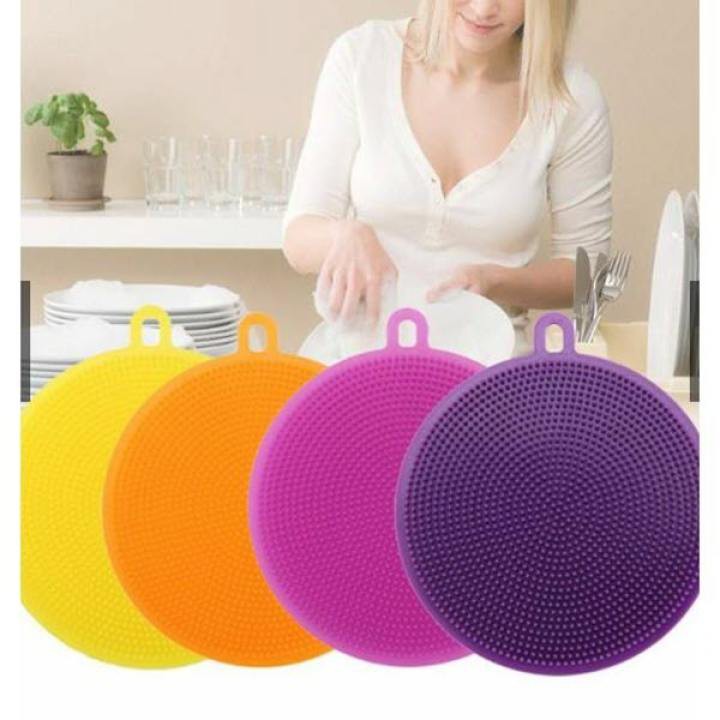 MIẾNG RỬA CHÉN SILICON CÓ MÓC TREO (11 CM)