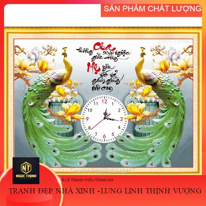 [HCM]Tranh thêu chữ thập đồng hồ cha mẹ công kích thước 57*44cm ( Mã DV6084 ) [Hàng có sẵn]