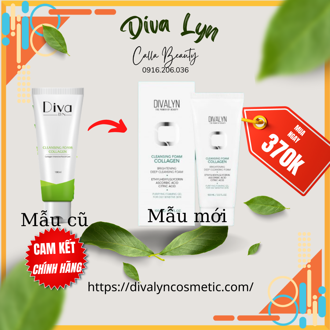 Sữa rửa mặt Diva Lyn tinh chất Collagen