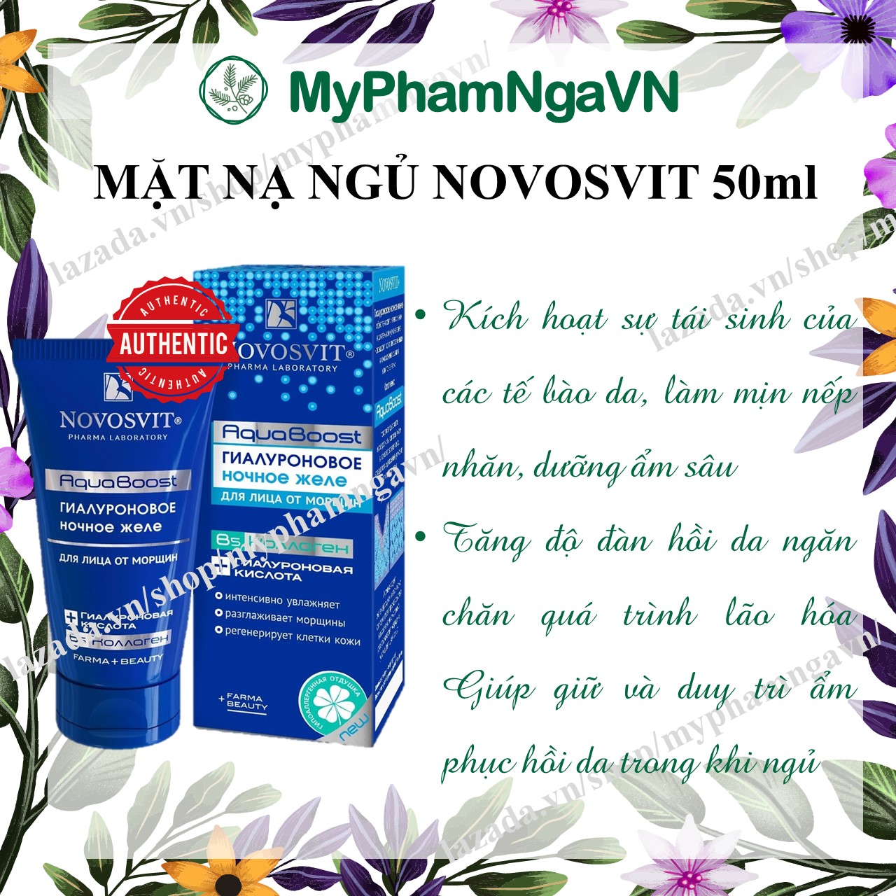 [HCM]Gel thạch cấp nước Novosvit HA + B5 Aqua Boost - Pharma Laboratory 50ml