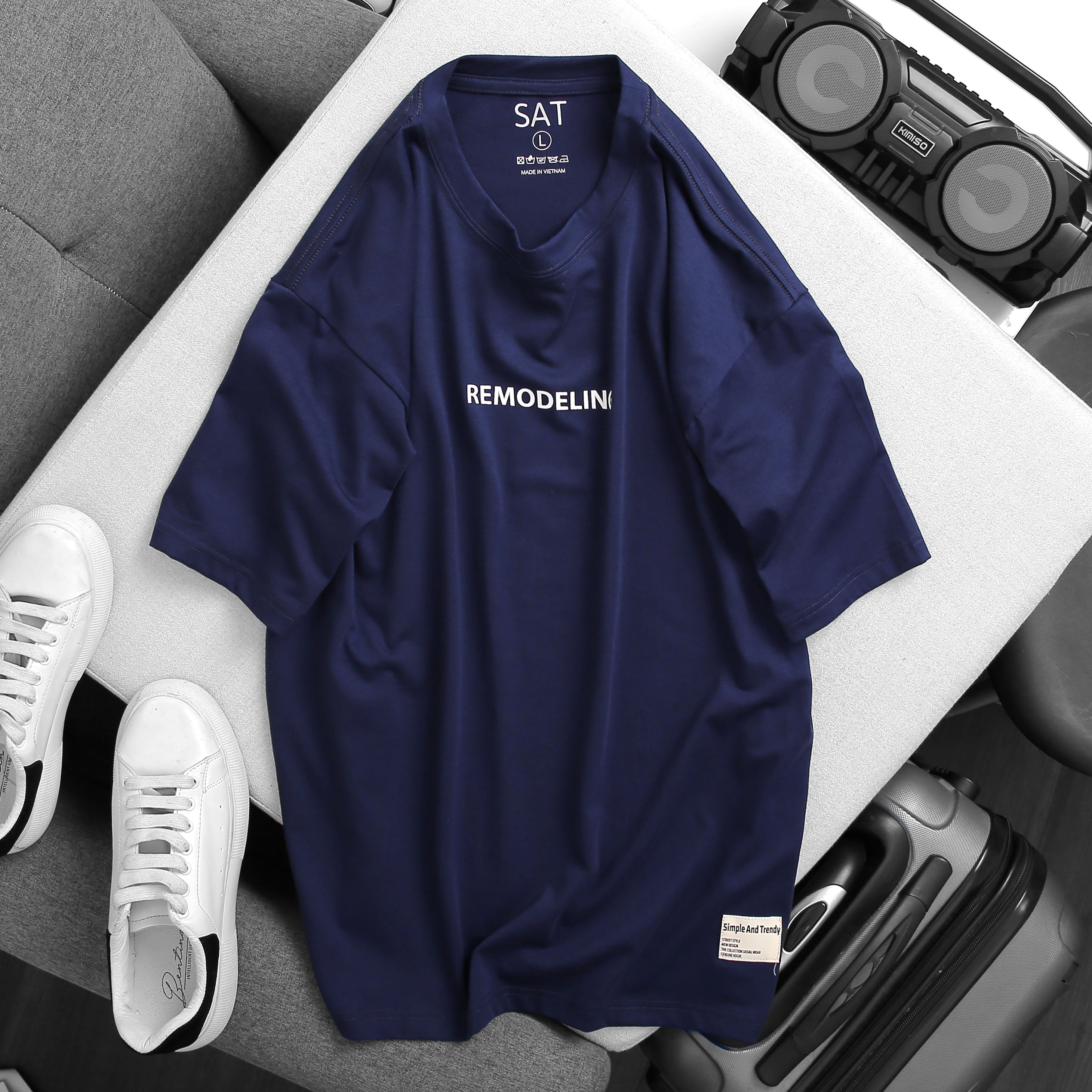 [HCM]Áo Unisex Remodeling Màu Nho Cotton Cao Cấp - SAT