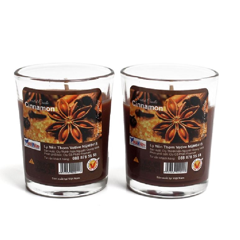 Bộ 2 ly nến thơm votives hương Mocha latte Miss Candle FtraMart FTM-NQM0413 (Nâu đậm)