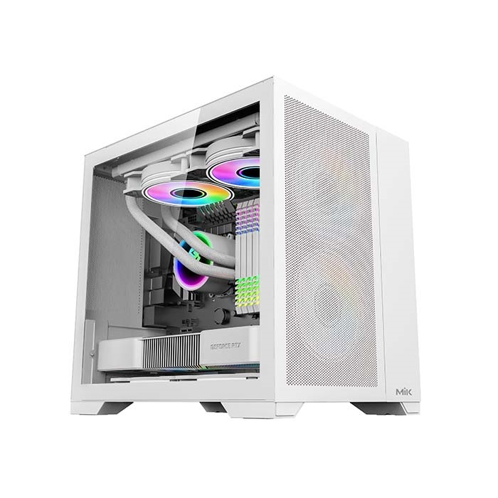(siêu đẹp - siêu rẻ) Vỏ case máy tính MIK LV12 MINI ELITE - BLACK /WHITE (Hỗ trợ Main iTX, mATX, ATX) BH 12TH