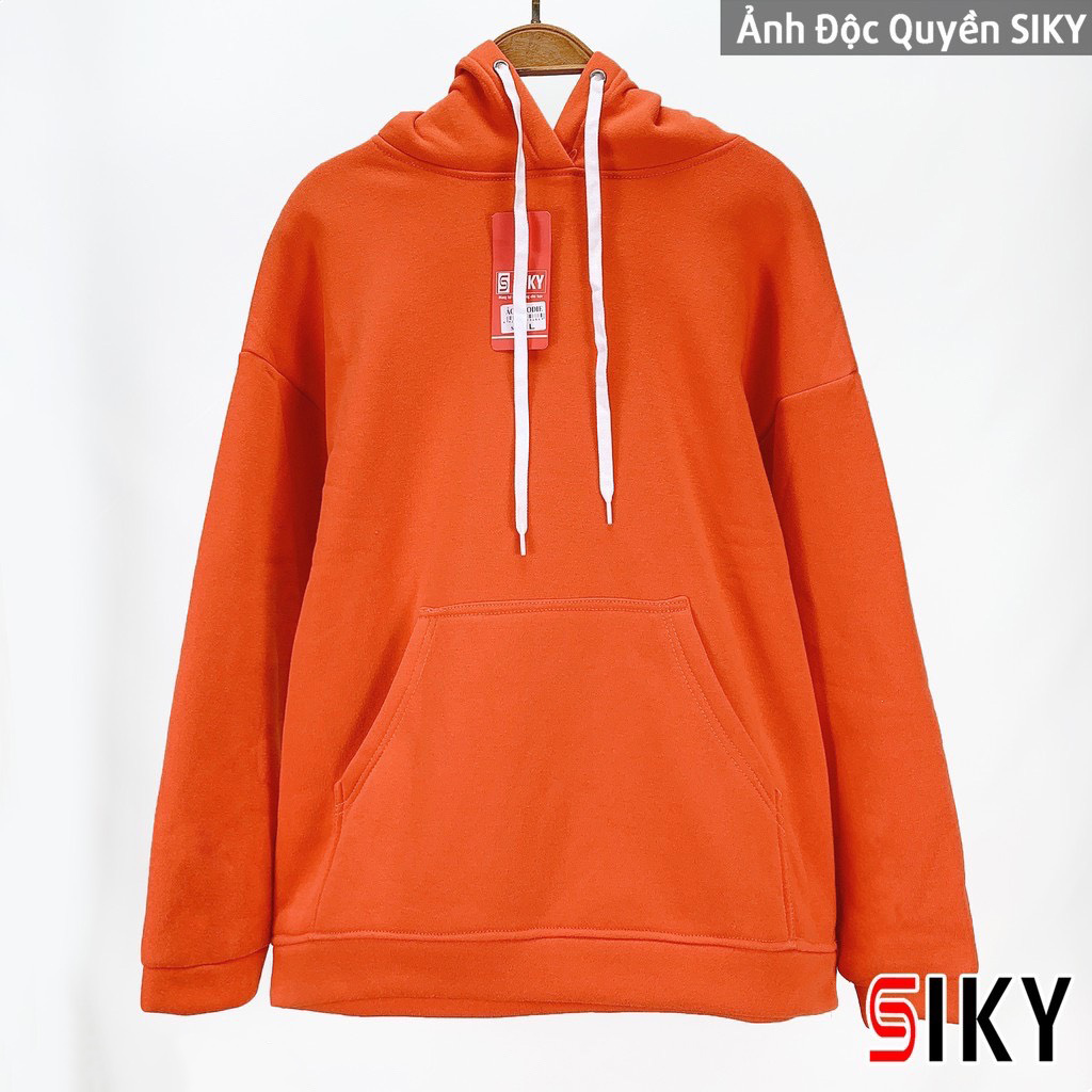 Áo HOODIE nữ form rộng trơn BASIC - Siky - AHD01