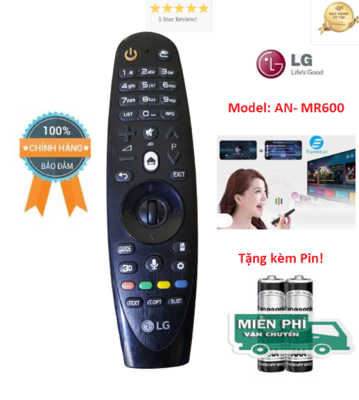 Bảng giá Remote Remote Điều khiển tivi LG 2015 giọng nói MR600 dùng cho các dòng tivi LG 2015- Hàng chính hãng LG- ALEX - TẶNG KÈM PIN