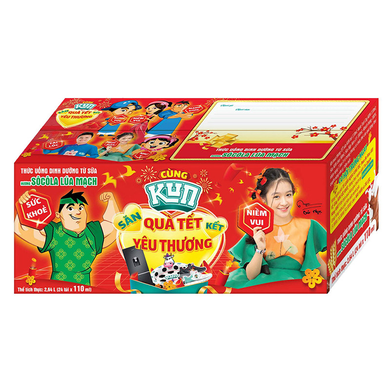 (HSD T3-2025) Thùng 24 Túi Thức Uống Dinh Dưỡng Socola Lúa Mạch LiF Kun 110ml.
