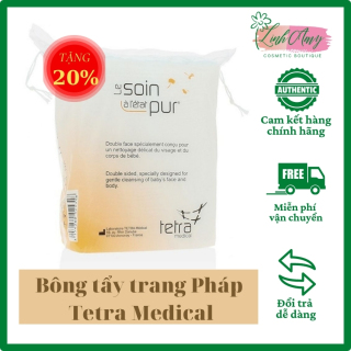 [500 miếng + thêm 20%] Bông Tẩy trang Pháp Tetra Medical làm từ cotton nguyên chất, mềm mịn, thấm hút tốt, dịu nhẹ, đảm bảo an toàn với làn da nhạy cảm và cả da em bé thumbnail