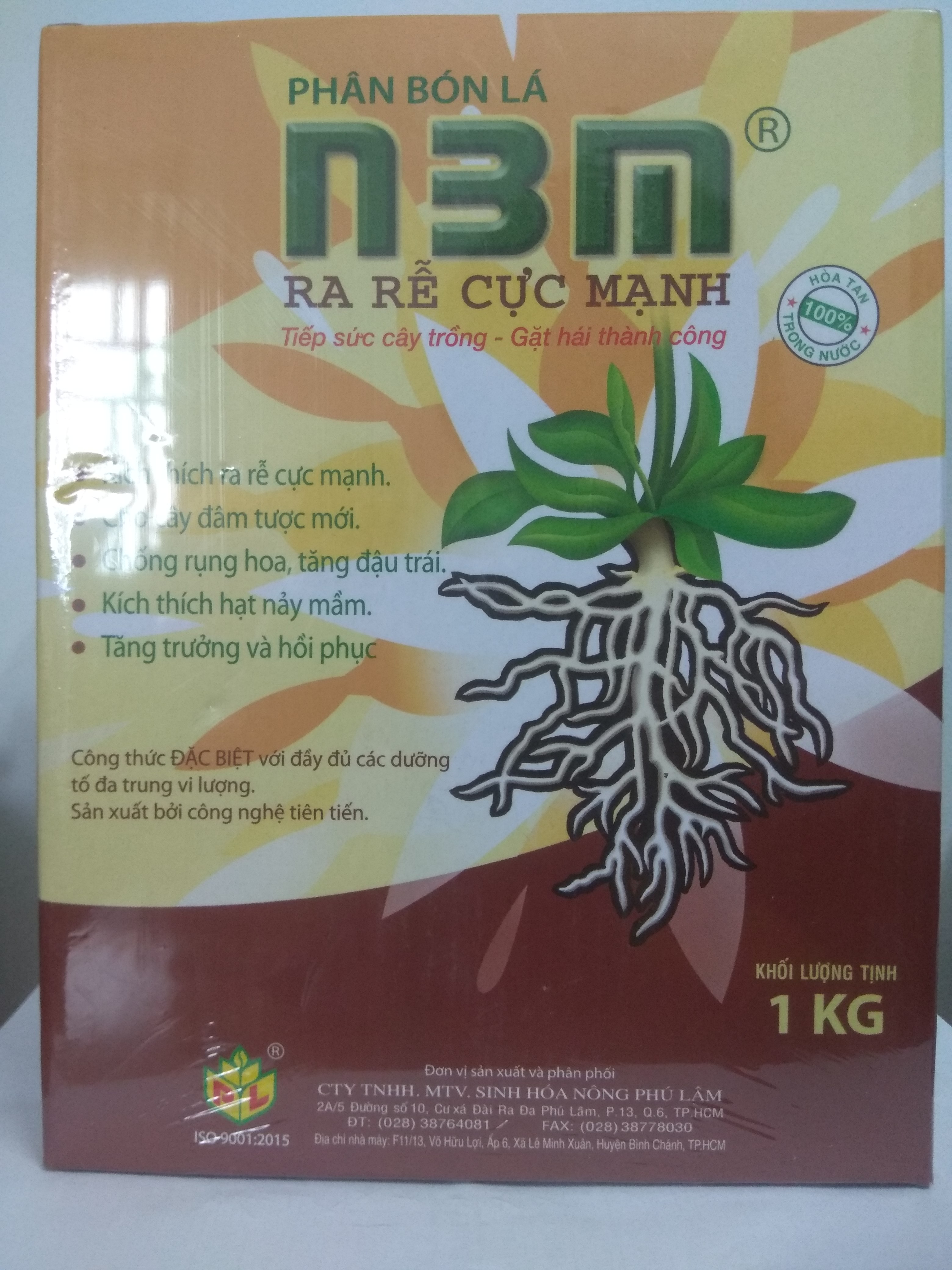 Phân bón lá npk ra rễ mạnh n3m - hộp 1 kg