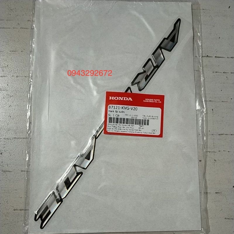 Tem chữ nổi honda air blade 110 fi 2010