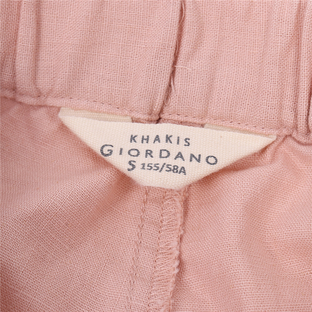 [Special Deal] GIORDANO Quần Lửng Lưng Thun Nữ Linen 05421291