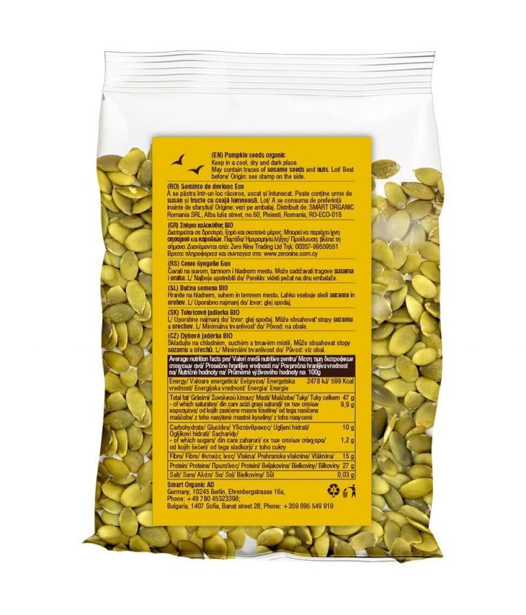 Hạt bí hữu cơ Smart Organic 250Gr