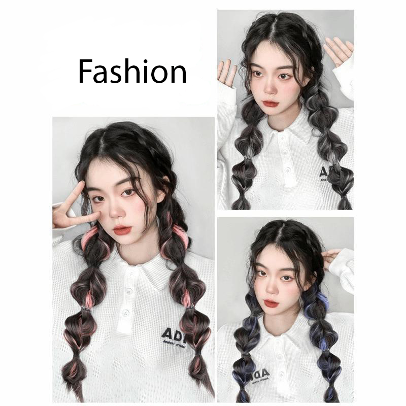 Tóc bím giả 2 bên, tóc giả dài
