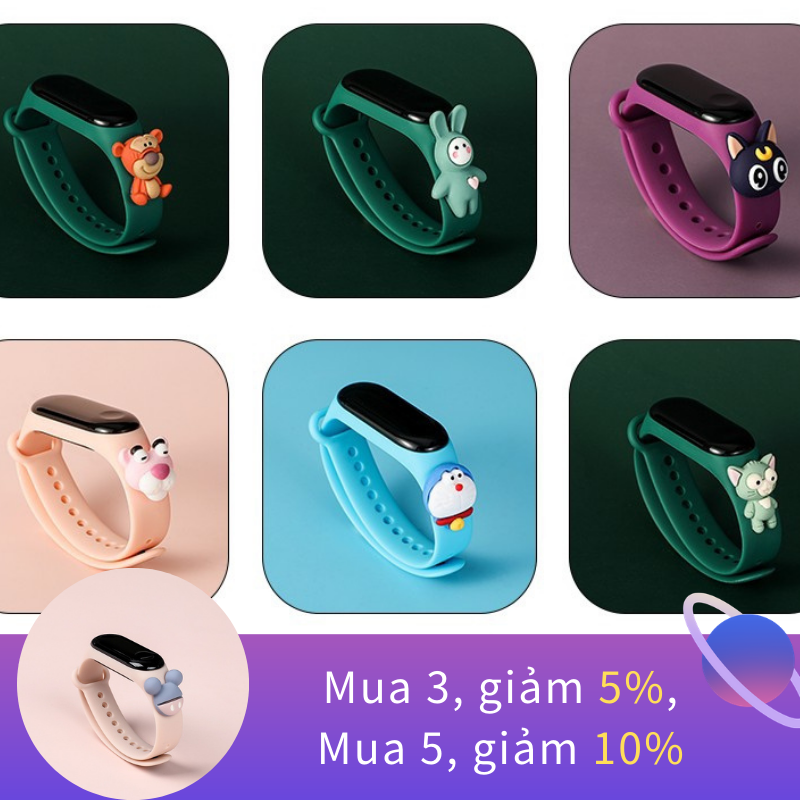 Nơi bán Đồng hồ đa chức năng cho trẻ em, có đèn LED, họa tiết hoạt hình, không thấm nước - INTL