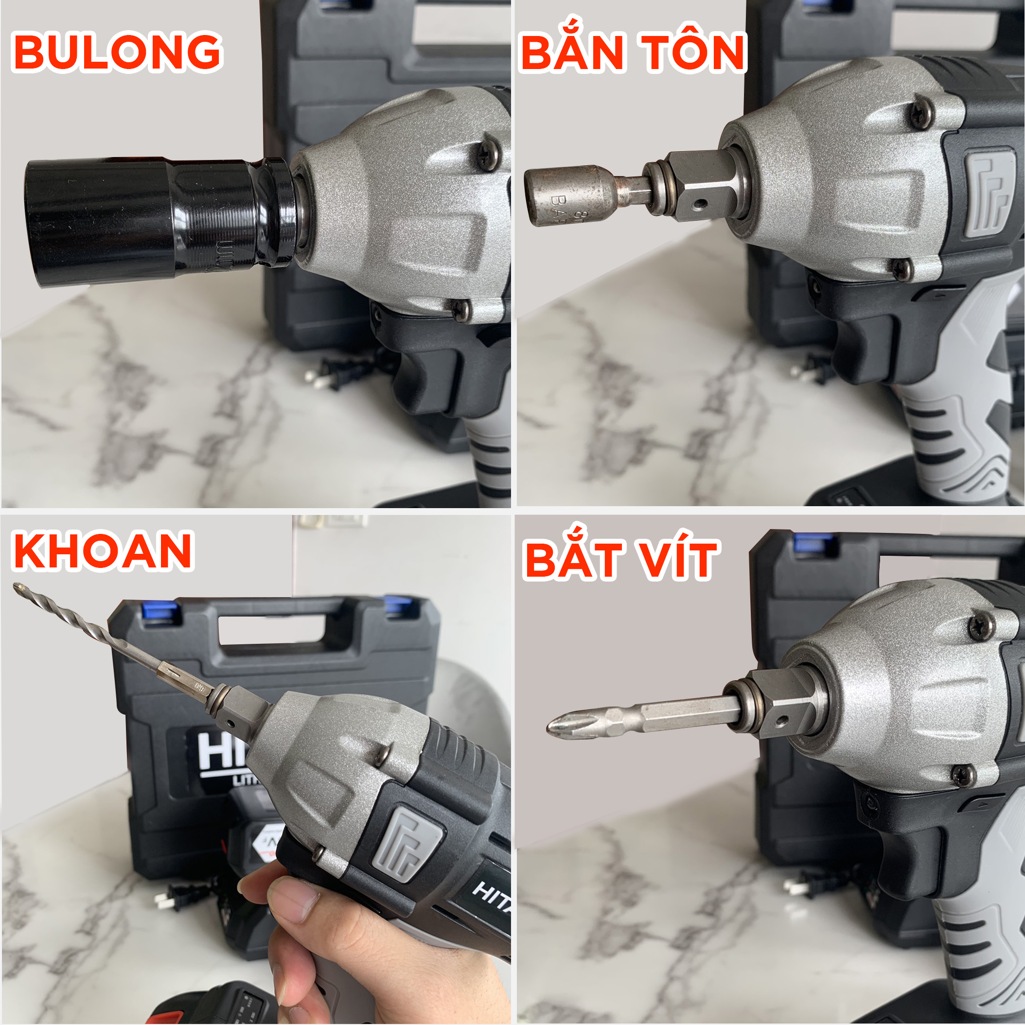máy siết bulong HITACHI 88v 2 pin