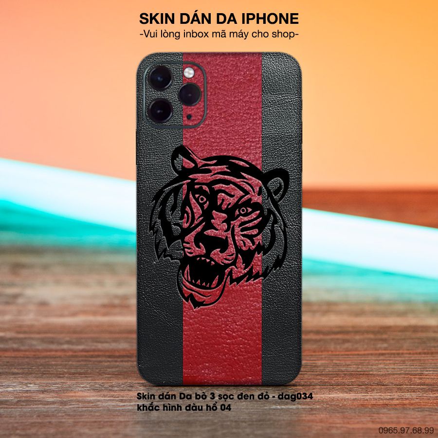 Miếng dán da khắc hình hổ cho iPhone (inbox mã máy cho shop)
