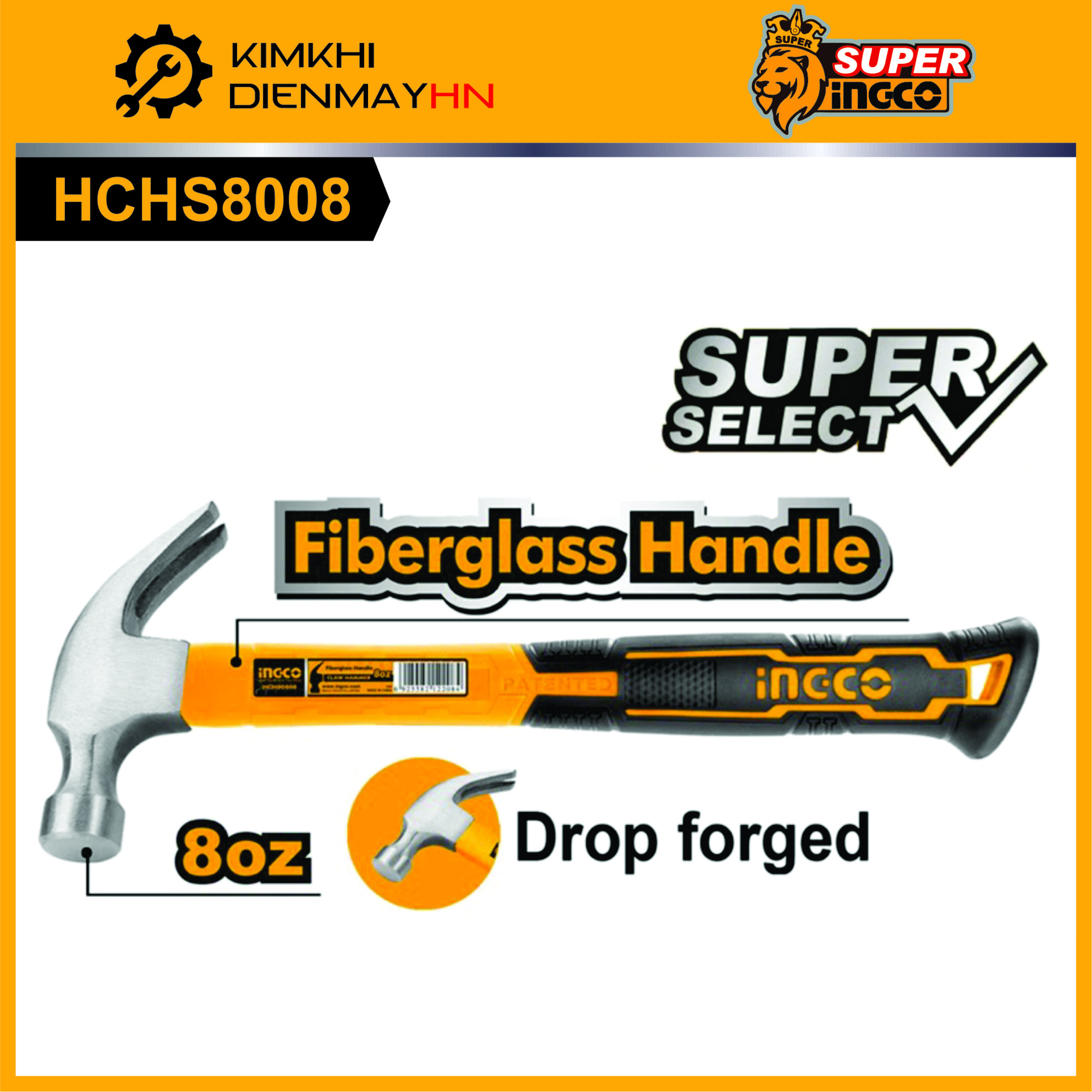 Búa nhổ đinh ingco 220g hchs8008