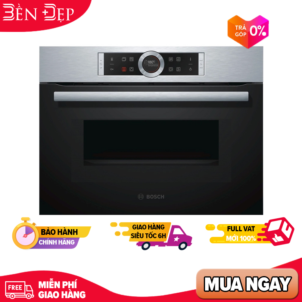 [TRẢ GÓP 0%] Lò nướng kết hợp vi sóng Bosch 45L CMG656BS6B (Giá áp dụng giao tại HN, HCM& các tỉnh liên hệ shop)