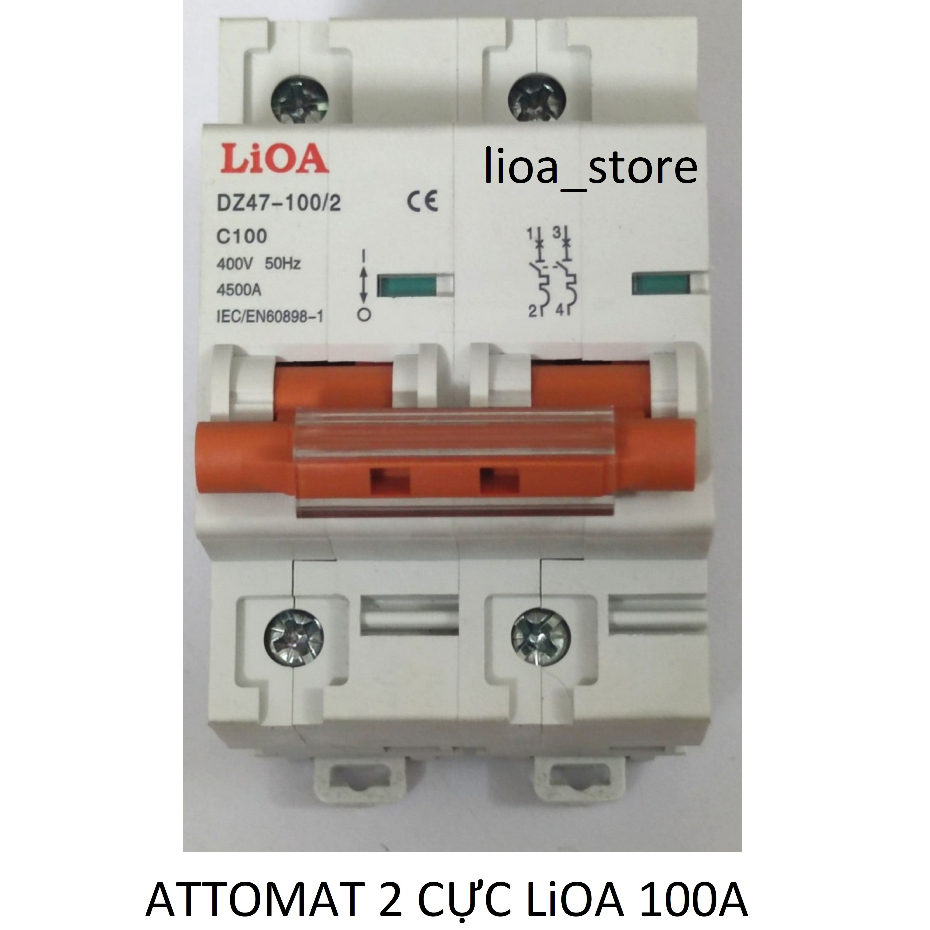 ATTOMAT LiOA 2 CỰC - ÁT CÀI TỪ 6A - 63A
