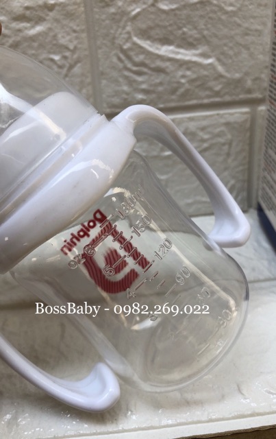 Bình Sữa Dolphin Cổ Rộng Có Tay Cầm 180Ml