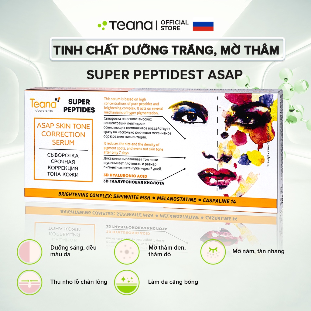 Serum Teana Super Peptides Asap Skin Tone Correction dưỡng trắng da