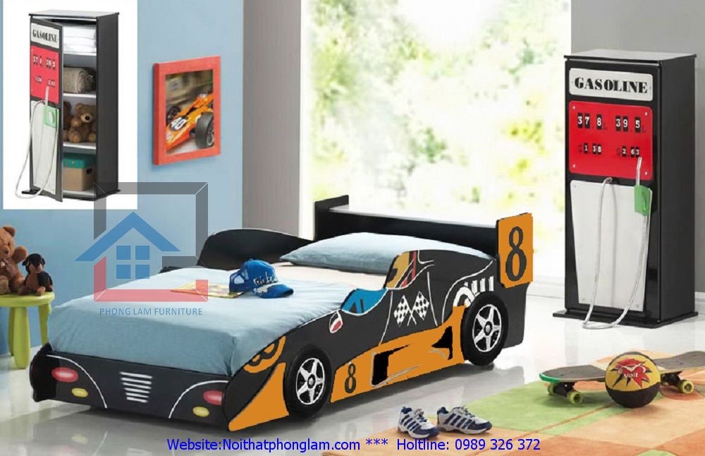 Giường trẻ em hình xe đua số 8